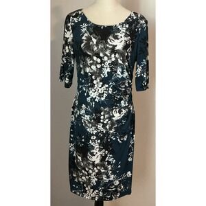 Connected Apparel Women's Floral Career wear Dress‎ Faux Wrap Size 10
